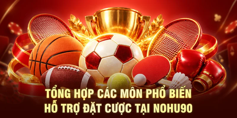 Tổng hợp các môn phổ biến hỗ trợ đặt cược tại NOHU90